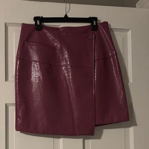 Worthington Croc-Embossed Mini Skirt in Rich Purple